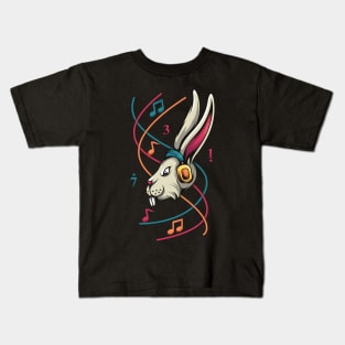 Cool Rabbit Listen Music Kids T-Shirt